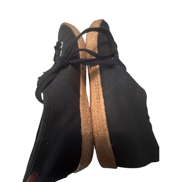 Superga Womens Black & Natural Rope Sole Casual Canvas‎ Lace-Up Shoes 39.5 - Picture 7 of 8